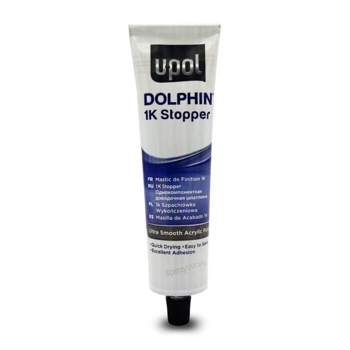 alt="UPOL Dolphin 1k stopper Putty Filler in tube of 200g is Smooth acrylic"