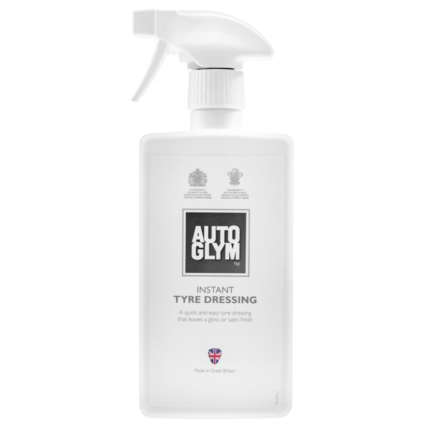 alt="Autoglym Instant tyre dressing size 500ml spray on application to transform old tyres to new"