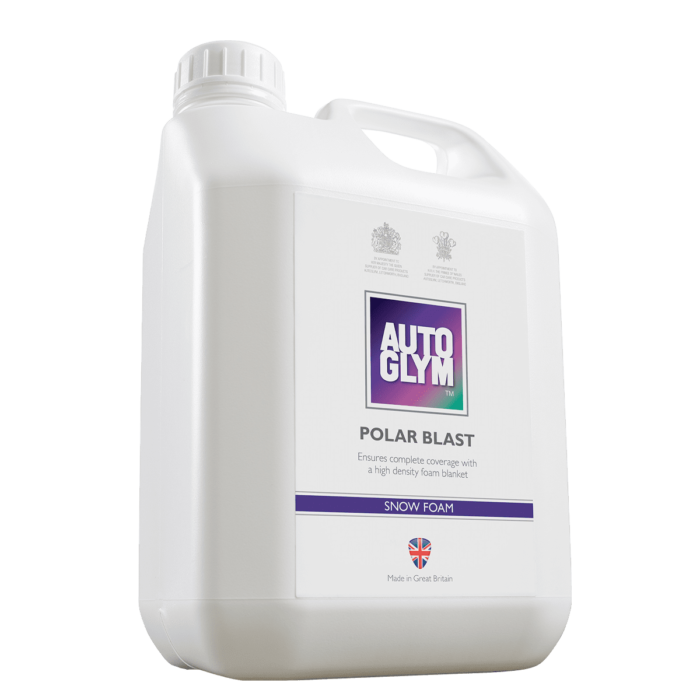 alt="Autoglym polar blast snow foam in 2.5l gallon for pre wash car cleaning"