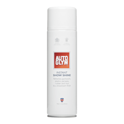 alt="Autoglym instant show shine 460ml quick detailers aerosol spray can for removing dust and finger prints"