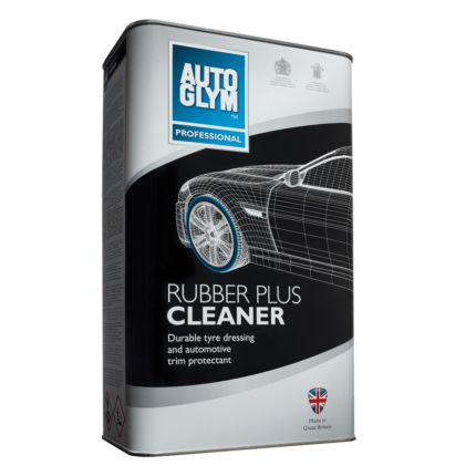 alt="5l tin trade size of autoglym rubber plus cleaner for exterior tyre dressing for cars and vehicles"