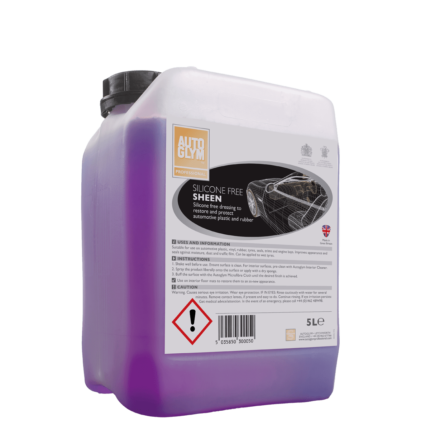 alt="trade size 5l gallon of autoglym silicone free sheen for automotive plastic and rubber colour is purple"