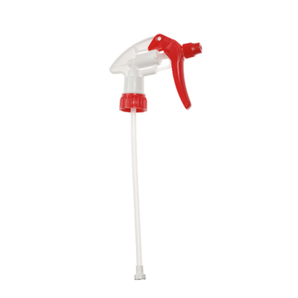 alt="trigger head for spray bottles in plastic white and red for Autoglym Unibot Universal Spray Bottles 500ml"