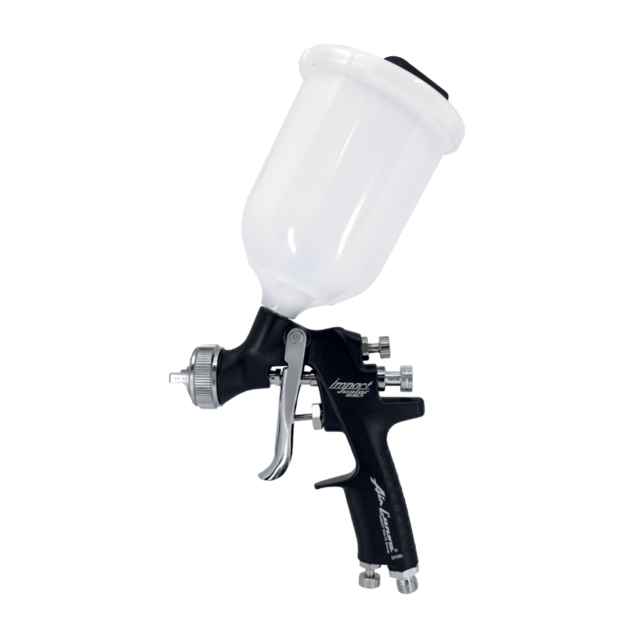 alt="Anest Iwata AZ4 HTE-S impact junior Gravity Manual Spray Gun Junior 200cc cup for spot and smart repairs black PTFE-coated gun body"