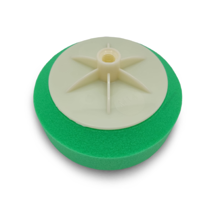 alt="Fast Mover Medium Green Compounding Pad 150mm hard foam FMT6070 M14 thread"