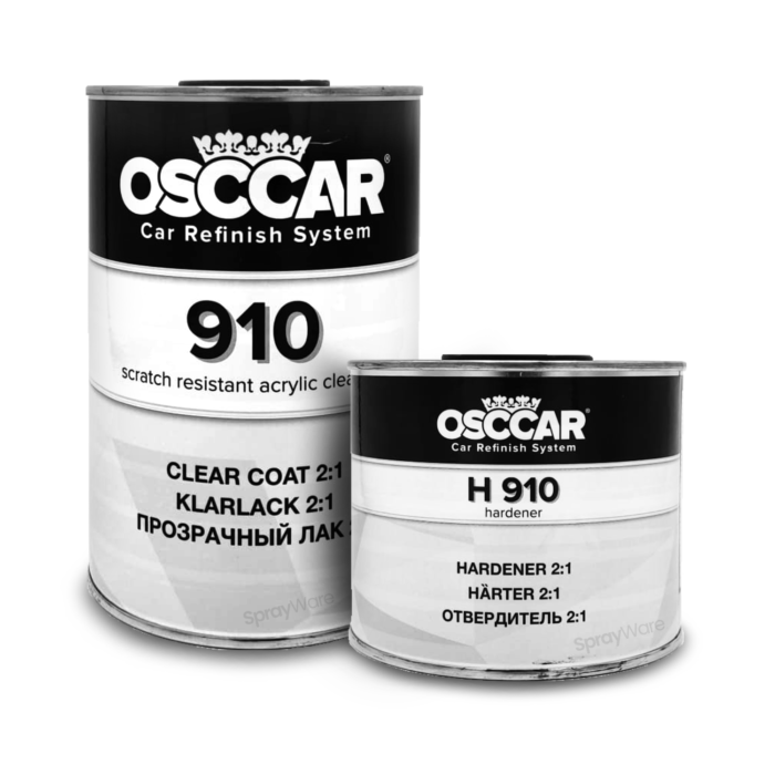 alt=" Osccar 910 Clear Coat Lacquer Kit 1L with Hardener 500ml "