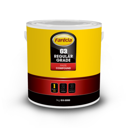 alt=''Farecla G3 regular grade paste compound tub of 3kg 3000g polishing compounding remove orange peel gloss mirror finish paintwork"