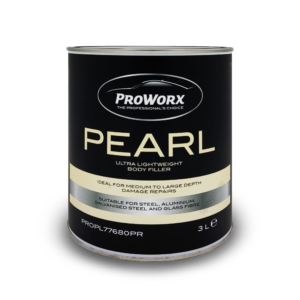 alt=''ProWorx Pearl Ultra Lightweight Body Filler 3L 3kg for bodywork smart repairs dents and dent repair heavy and light body repairs''