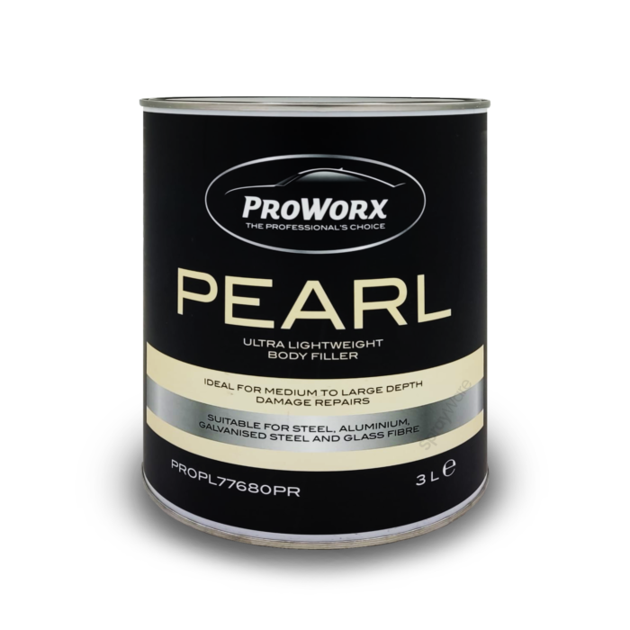 alt=''ProWorx Pearl Ultra Lightweight Body Filler 3L 3kg for bodywork smart repairs dents and dent repair heavy and light body repairs''