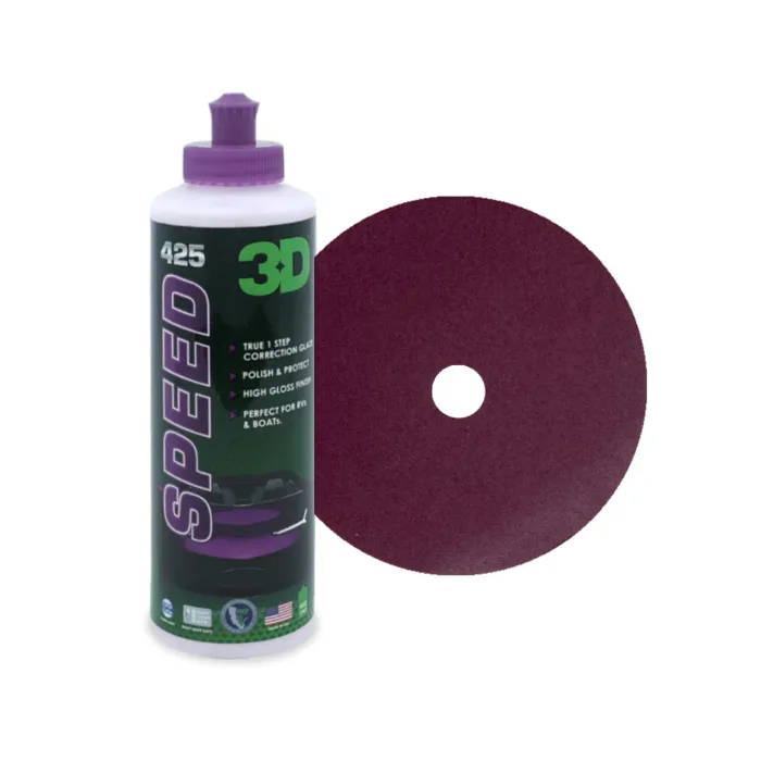 alt="3D SPEED Wax 237ml polish compound + Dark Purple 5.5 Heavy Cutting Pad X1"