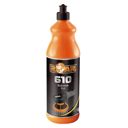 alt="ROAR 610 Extreme Cut Compound bottle 1kg for removing P1500 or P2000 sanding marks"