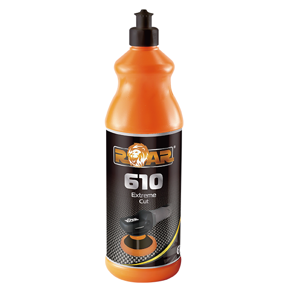 alt="ROAR 610 Extreme Cut Compound bottle 1kg for removing P1500 or P2000 sanding marks"