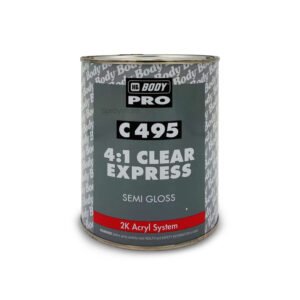 alt="HB Body C495 Satin Lacquer 2K Semi-Gloss Clear Coat 1L tin"