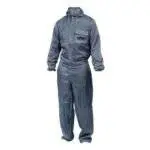 alt="DeVilbiss Reusable Coverall Overall Spray Painting dark grey built-in hood with pull cords"