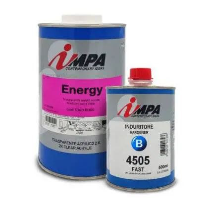 alt="Impa Energy 2K MS Lacquer Clearcoat Acrylic 1L + Fast Hardener 4505 500ML"