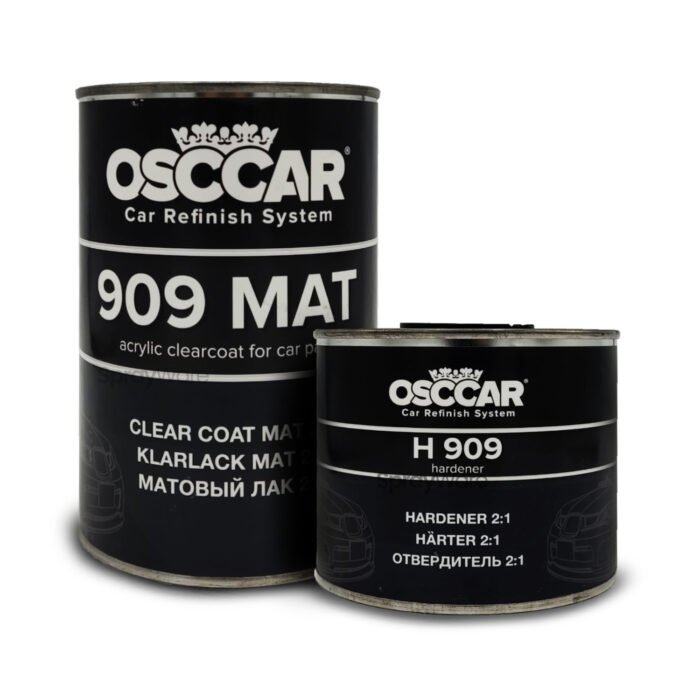 alt="Osccar 909 Clear coat Matt Lacquer Kit 1L with hardener h909"