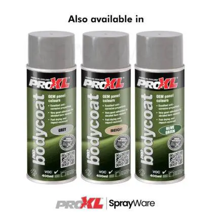 alt=''ProXL Bodycoat grey, beige, and olive green bundle aerosol cans''