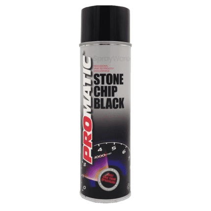 alt="Promatic Stonechip Black overcoatable Spray paint aerosol can for Underbody 500ml"