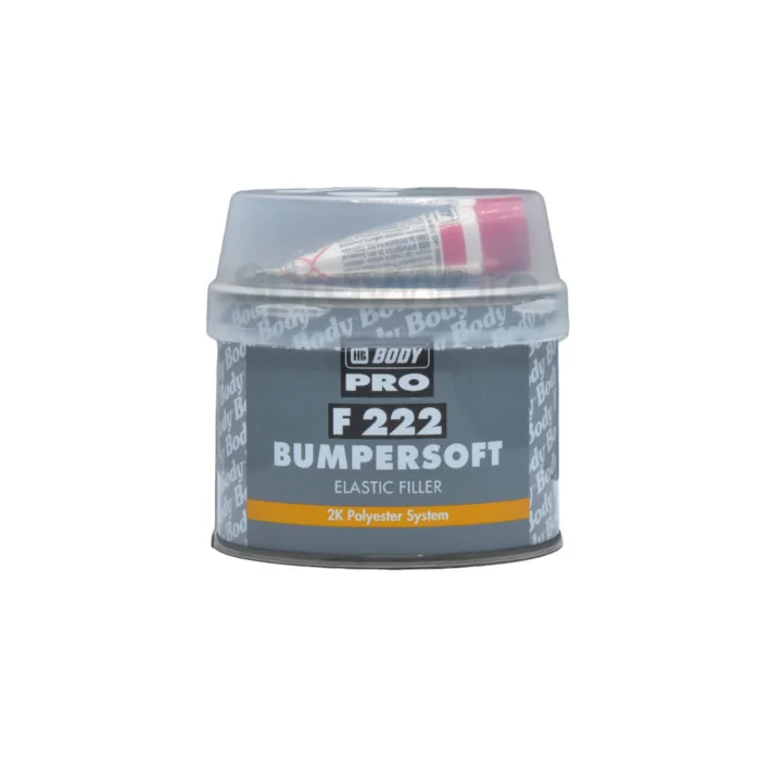 alt="HB Body F222 Bumpersoft Elastic Filler 250g small tin or 1KG large tin for plastic bumper"