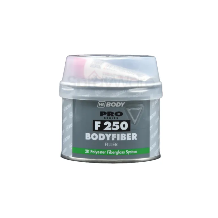 alt="HB Body F 250 Bodyfiber 2K Fiber Glass Filler 250g small tin or 1.5KG large tin"