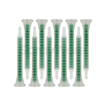 alt="Fast Mover Nozzle Tips 50ml 2K FMT6350 10PK green plastic nozzles for 50ml cartridges"