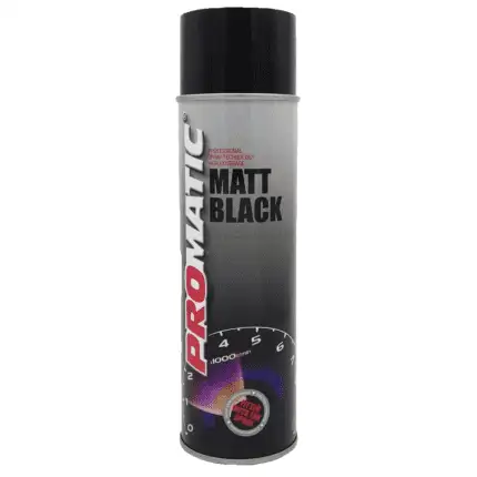 alt="Promatic ProXL Matt Black Aerosol Topcoat Spray can 500ml fast dry"