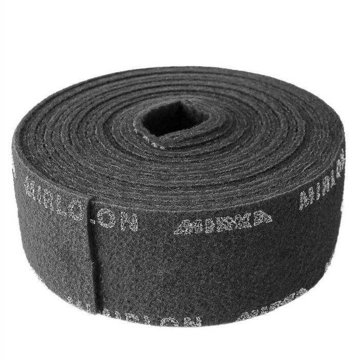 alt="Mirka Mirlon UF Scotch Brite Roll Grey sanding 115mmx10m non-woven for metallic colours and blending"