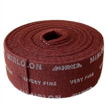 alt="Mirka Mirlon VF Scotch Brite Roll sanding Red 115mmx10m non-woven for solid colours"