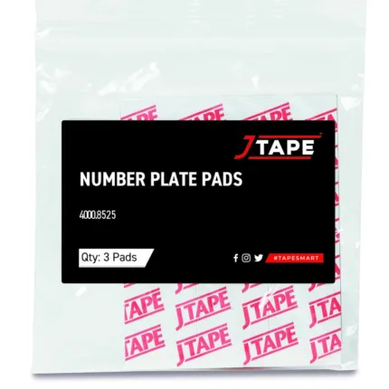 alt="J Tape Number Plate Pads 85mm x 25mm 3pcs double sided pads"