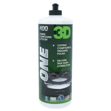 alt="3D One 400 bottle all in one polish rubbing compound hybrid 16oz 473ml"