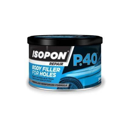 alt="UPOL Isopon P40 Glass Fibre Repair Paste 250ml tin with hardener"