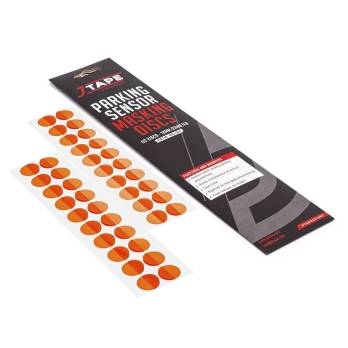 alt="J Tape Parking Sensor Masking Discs covers Orange 60pk"