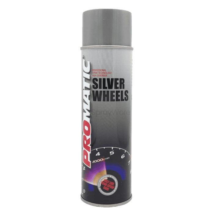 alt="Promatic ProXL Wheel Silver Aerosol Spray can Paint 500ml for cars vehicles"