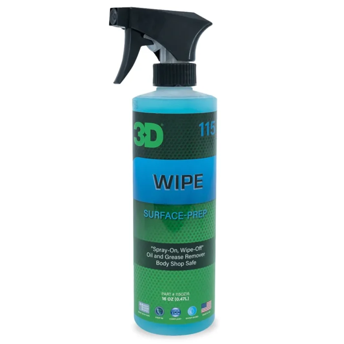 alt="3D WIPE blue spray bottle for surface prep and panel wipe 470ml 16oz"